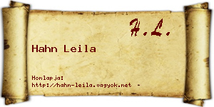 Hahn Leila névjegykártya
